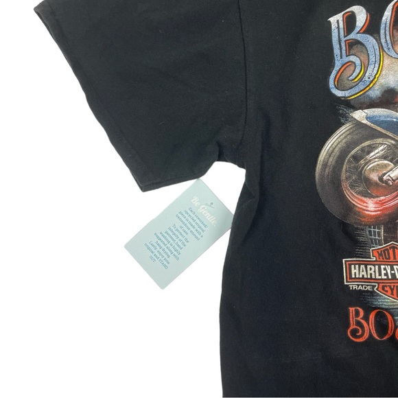 Harley Davidson oversized upcycled reworked Skull Boston graphic tee - Picture 4 of 4